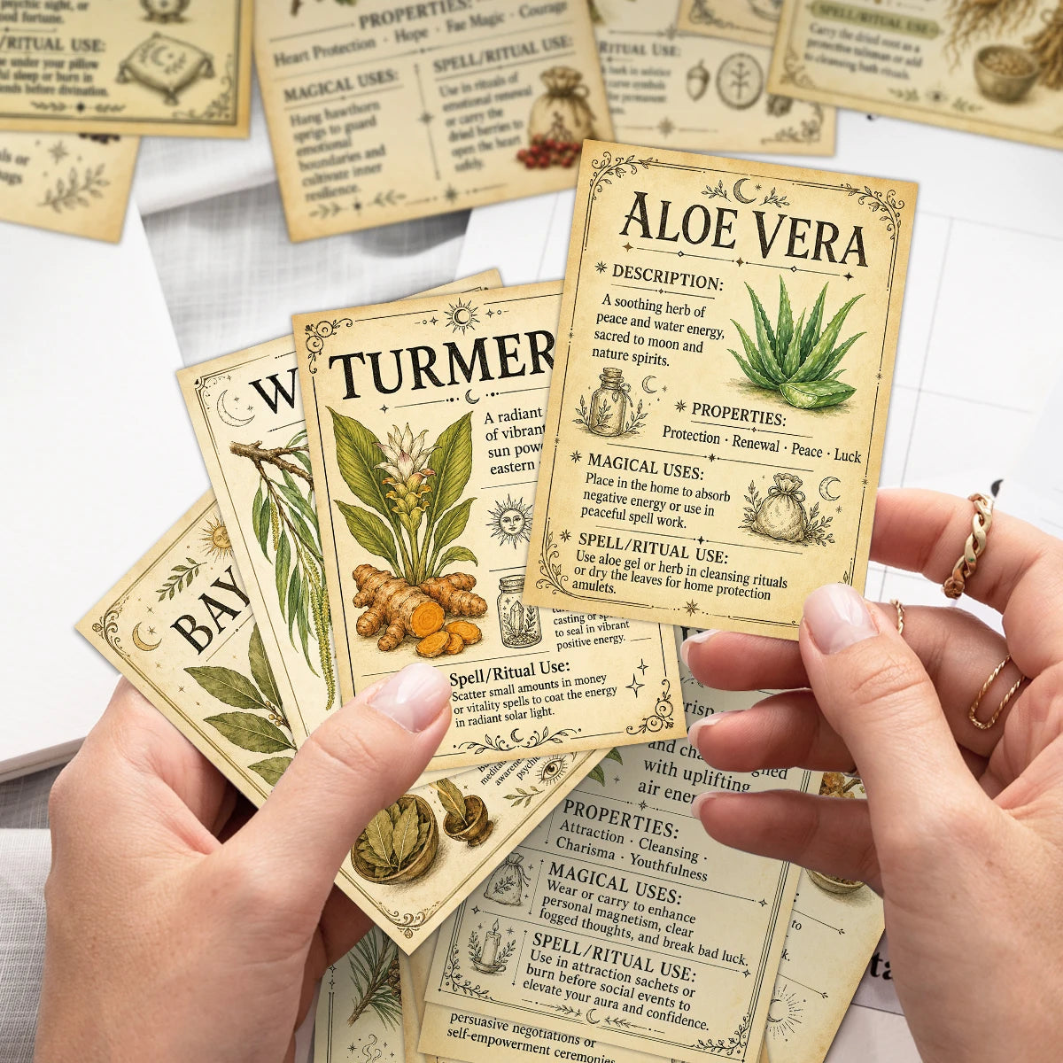 Vintage Herbal Grimoire Cards – 30-Piece Set – product view 4