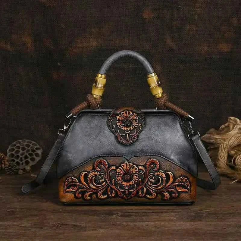 Vintage Floral Embossed Backpack