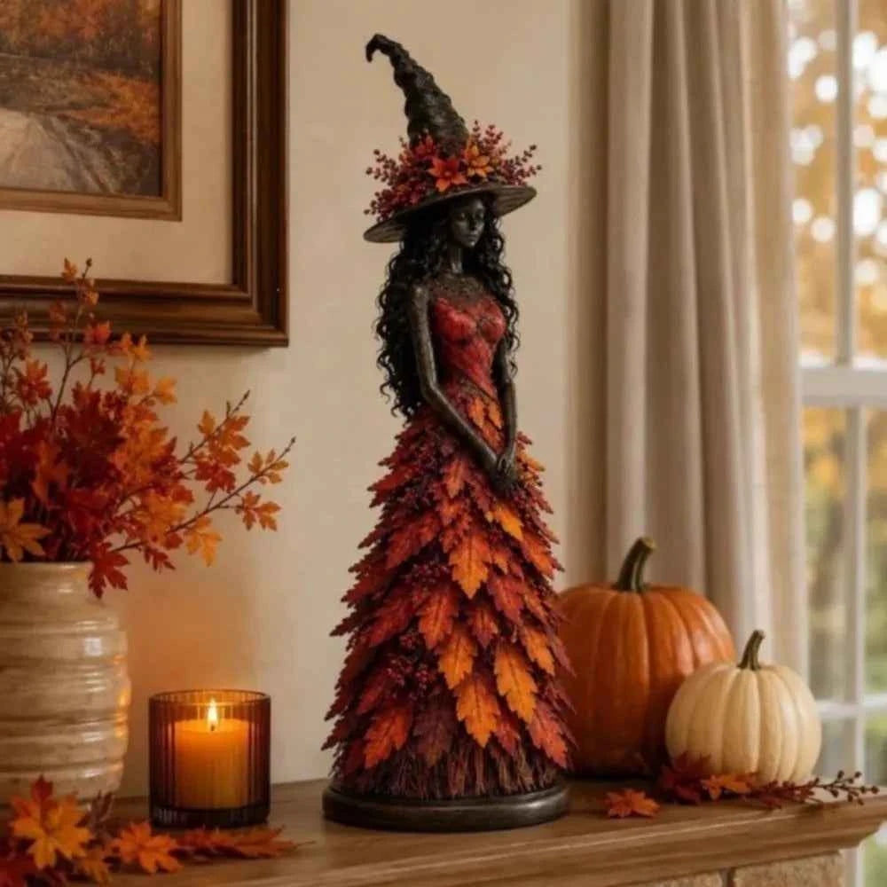 Autumn Leaf Witch Figurine