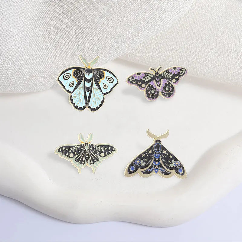 Witchy Moth Enamel Pins