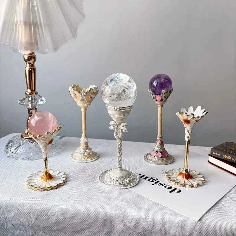 Footed Metal Crystal Ball Display Stand