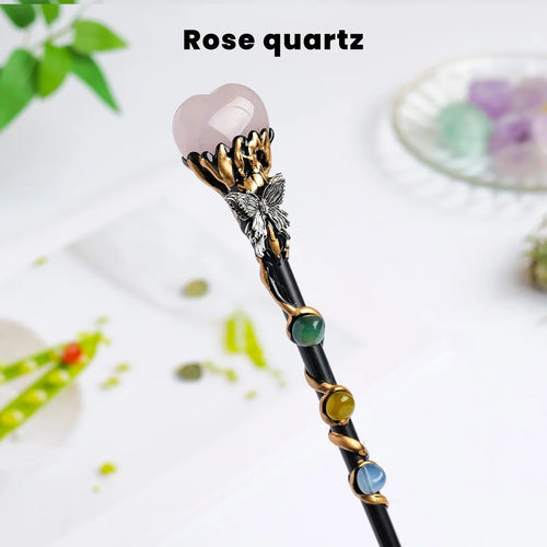1PC Amethyst Rolling Stone Magic Scepter Natural Stones Fairy Lucky