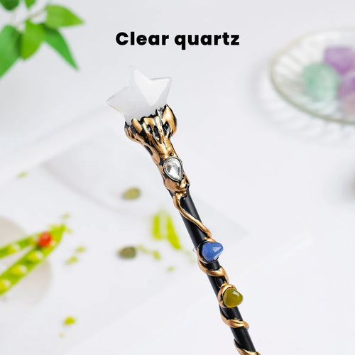 1PC Amethyst Rolling Stone Magic Scepter Natural Stones Fairy Lucky