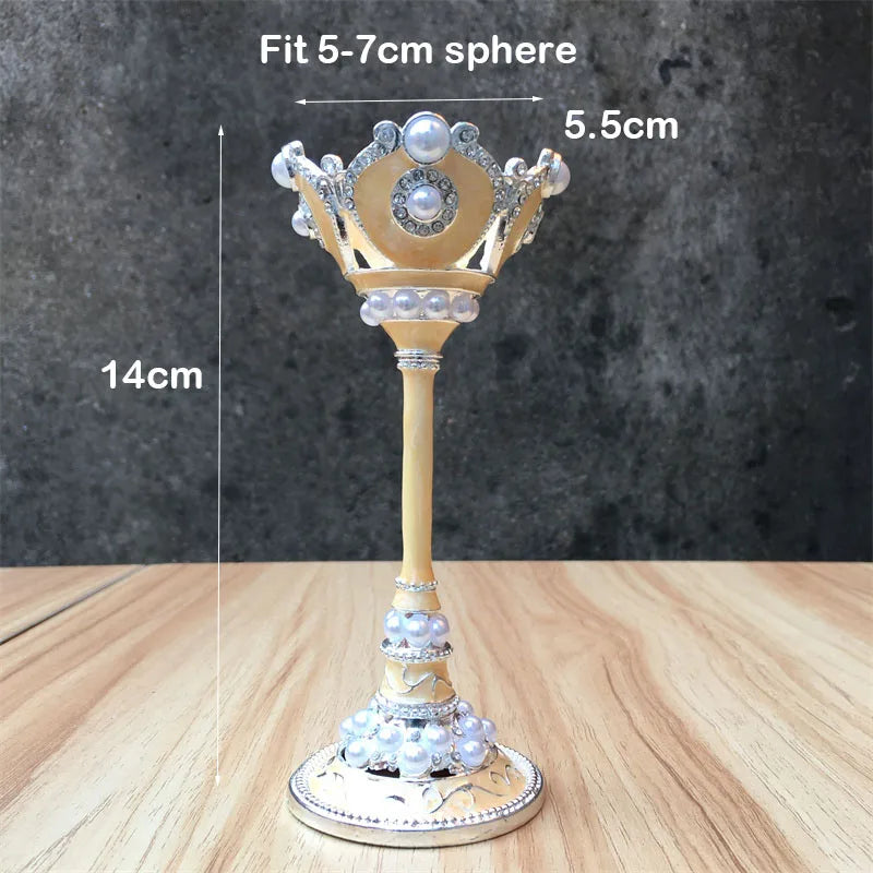 Decorative Metal Crystal Sphere Stand – Floral Styles