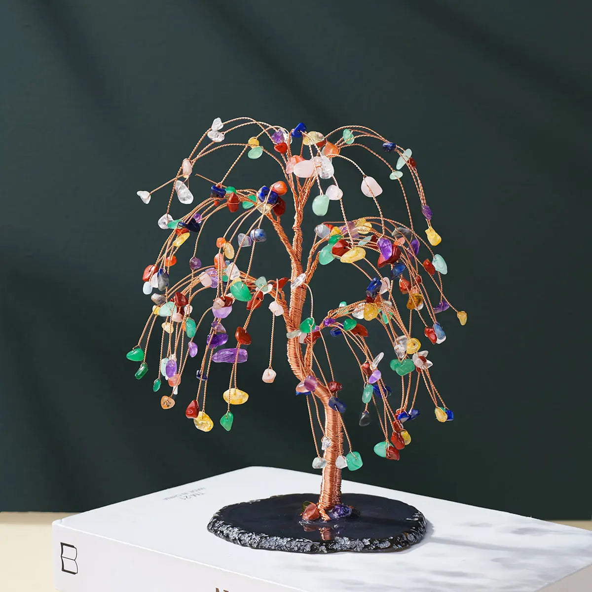 Crystal Gem Tree on Agate Slice Base