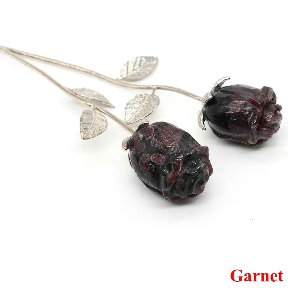 Crystal Carved Rose Flower