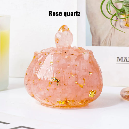 Crystal Chip Lotus Trinket Jar