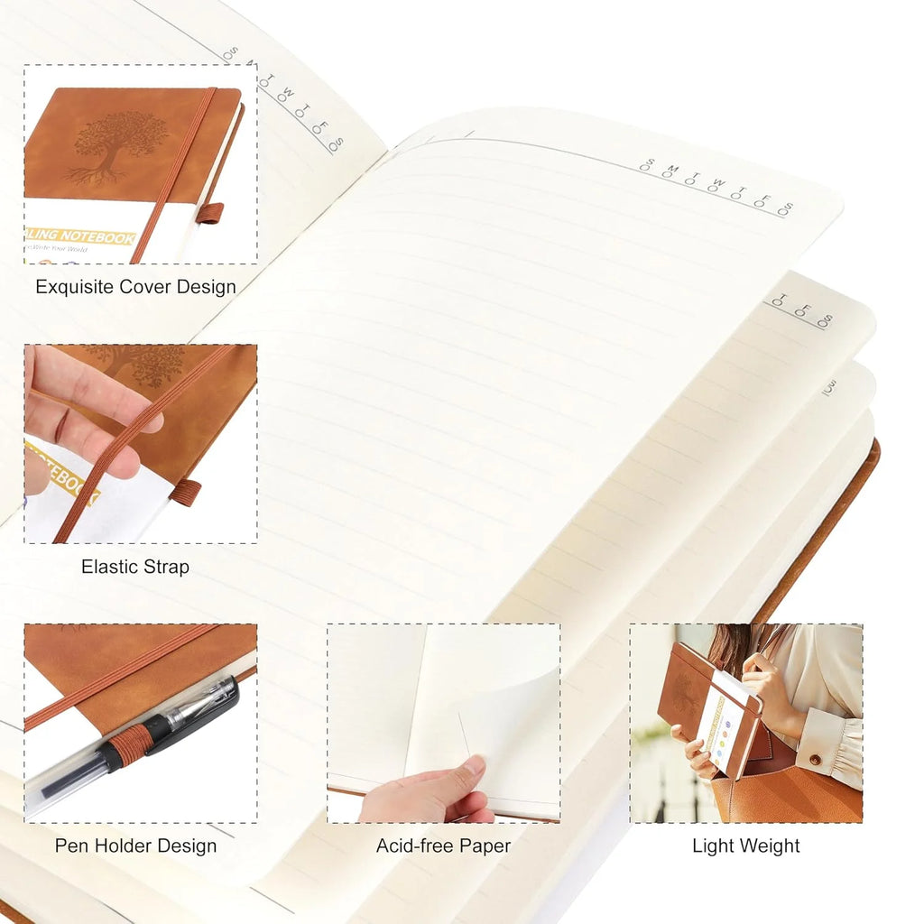 A5 Faux Leather Hardcover Journal - 192 Pages