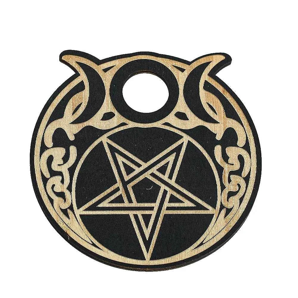 Triple Moon Pentagram Crystal Ball Display Stand