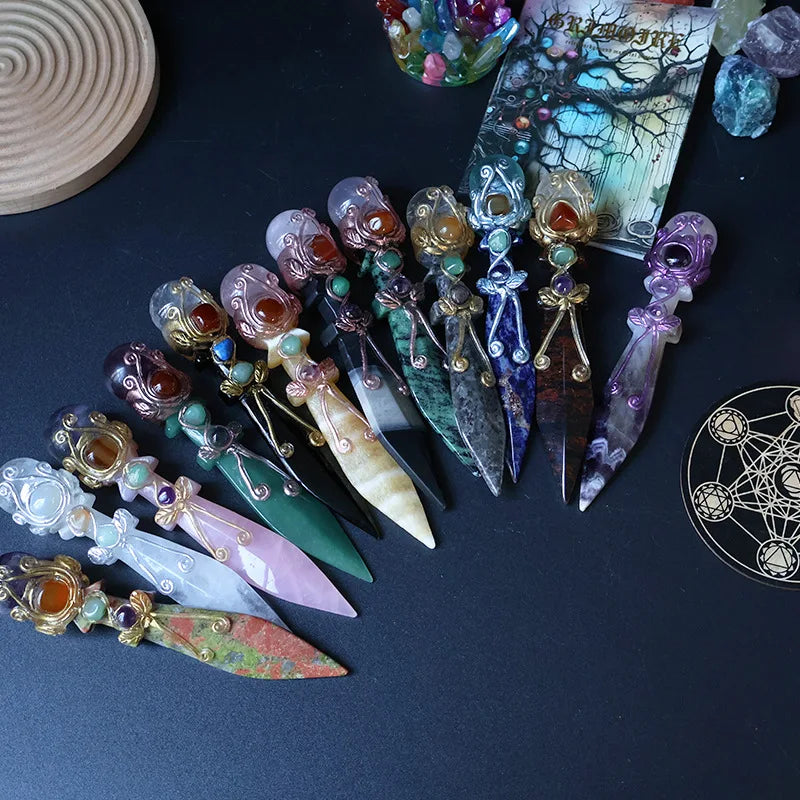 Natural Crystal Dirk Wand – Choose Your Stone - The Elemental Path