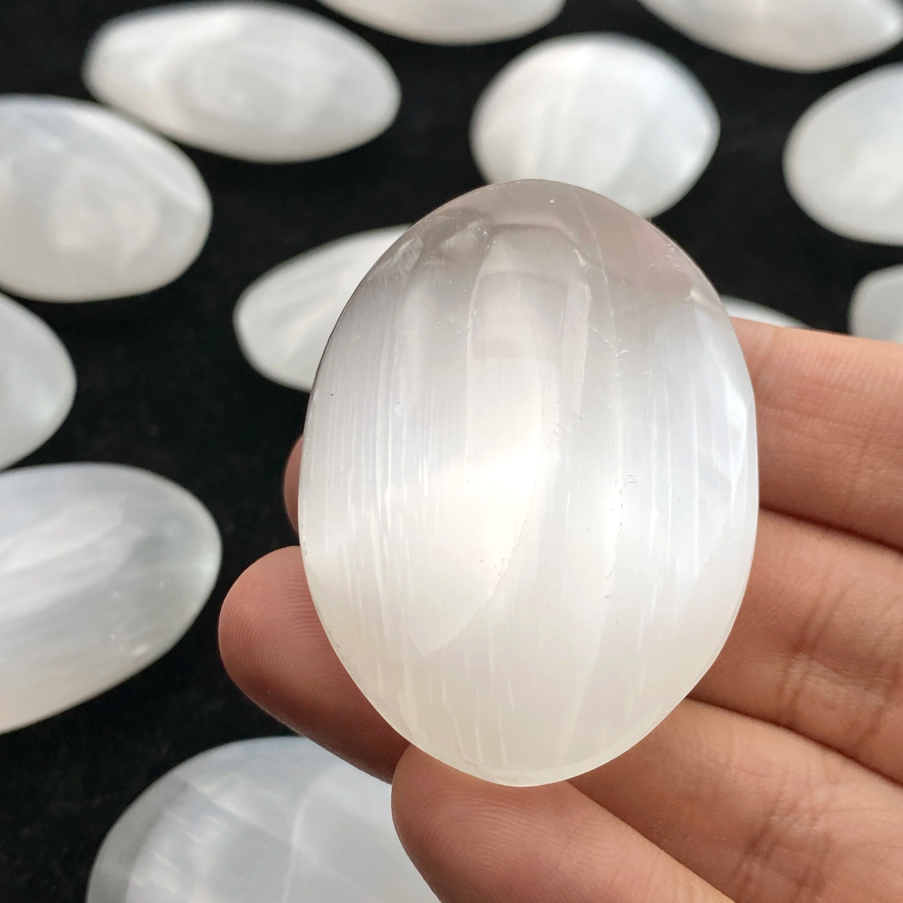 Satin Spar Palm Stone