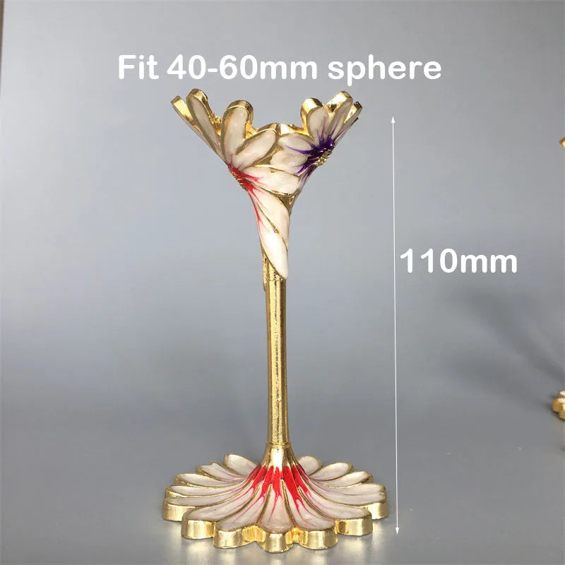 Decorative Metal Crystal Sphere Stand – Floral Styles