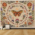 Vintage Butterfly, Mushroom & Moon Phase Wall Tapestry