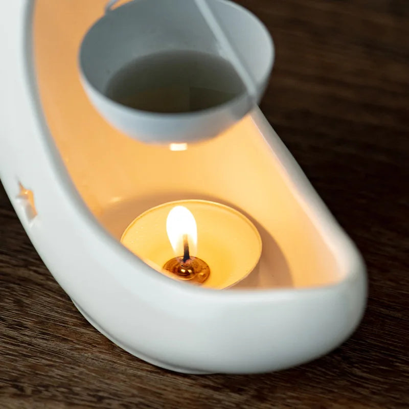 Moon Ceramic Essential Oil Burner – product view 4