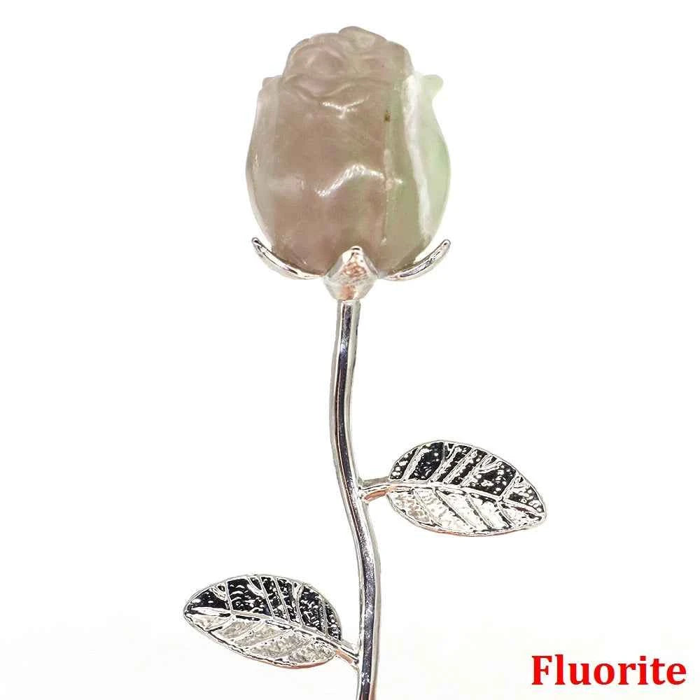 Crystal Carved Rose Flower