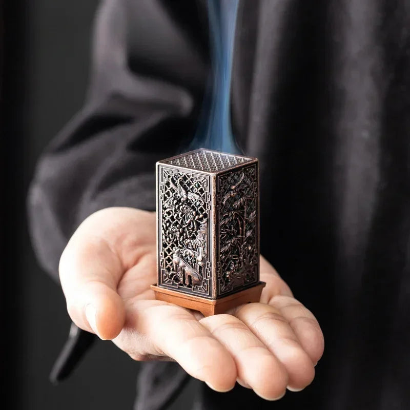 Antique Square Backflow Incense Burner