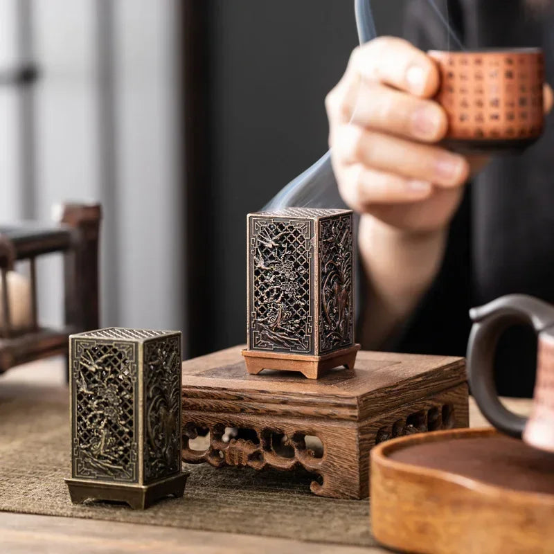 Antique Square Backflow Incense Burner