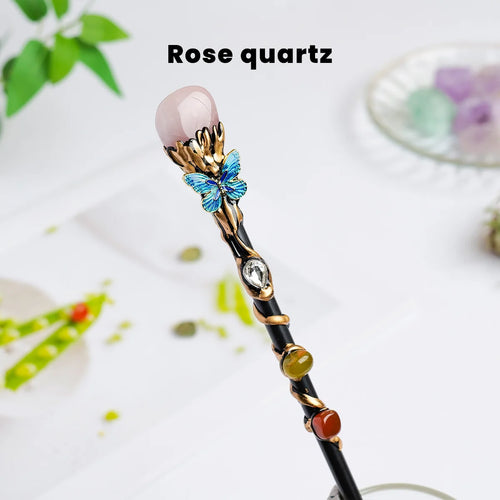 1PC Amethyst Rolling Stone Magic Scepter Natural Stones Fairy Lucky