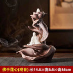 Ceramic Backflow Incense Burner – Buddha & Lotus Styles