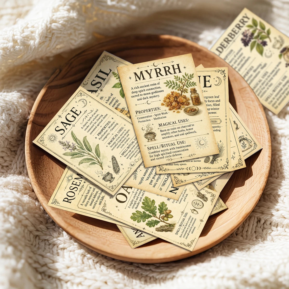 Vintage Herbal Grimoire Cards – 30-Piece Set – product view 3