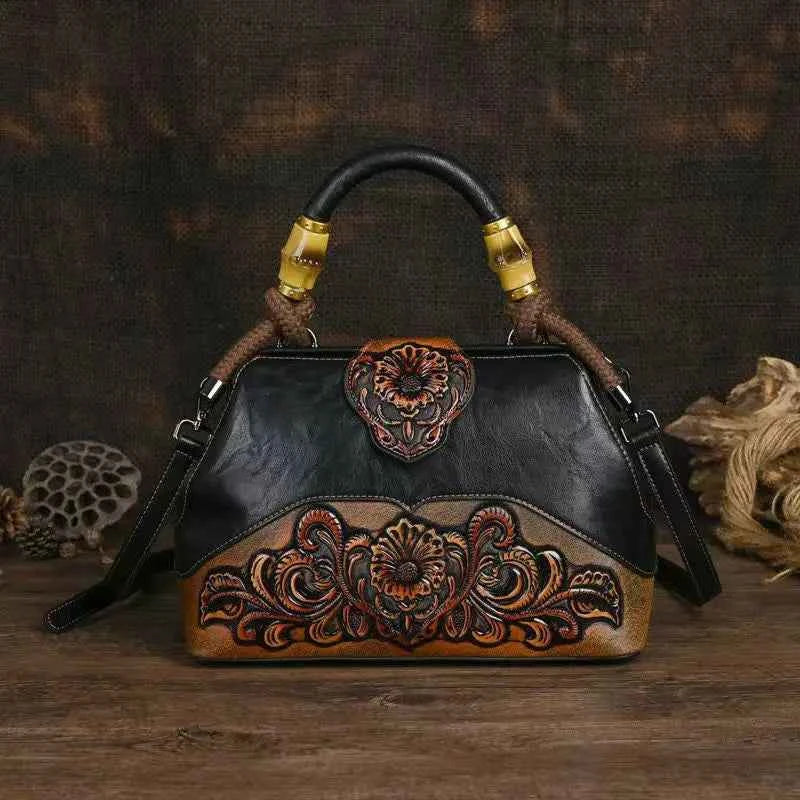Vintage Floral Embossed Backpack