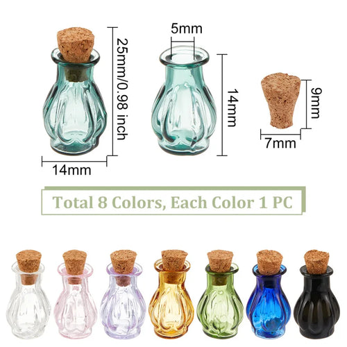 Colored Mini Spell Jar Set