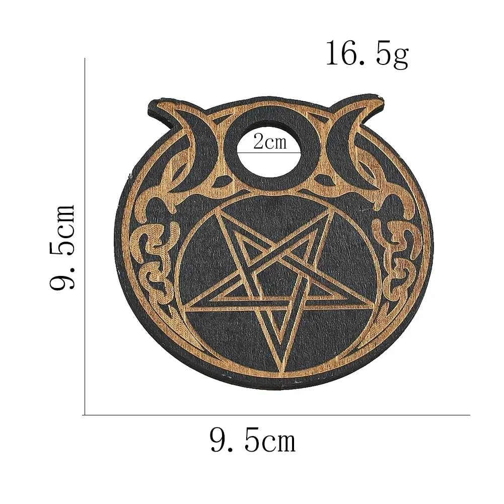 Triple Moon Pentagram Crystal Ball Display Stand