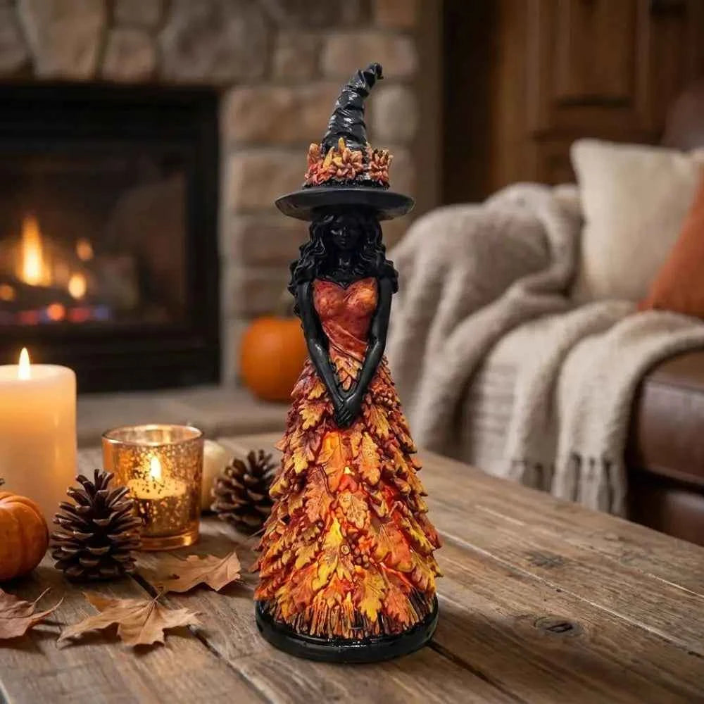 Autumn Leaf Witch Figurine