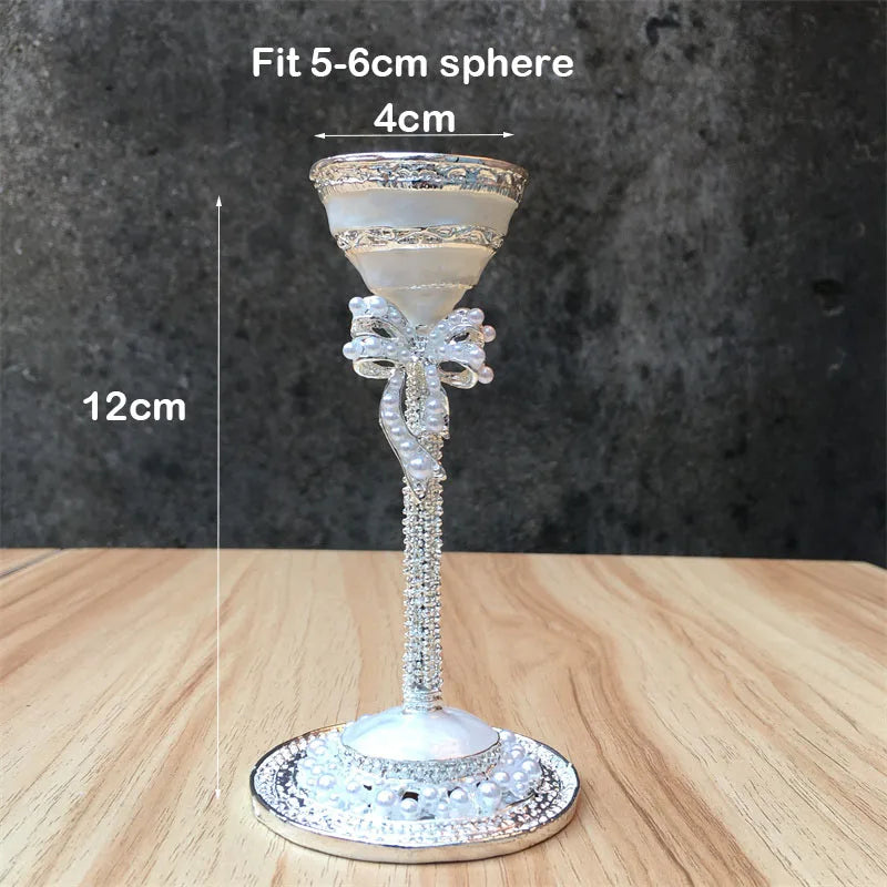 Decorative Metal Crystal Sphere Stand – Floral Styles