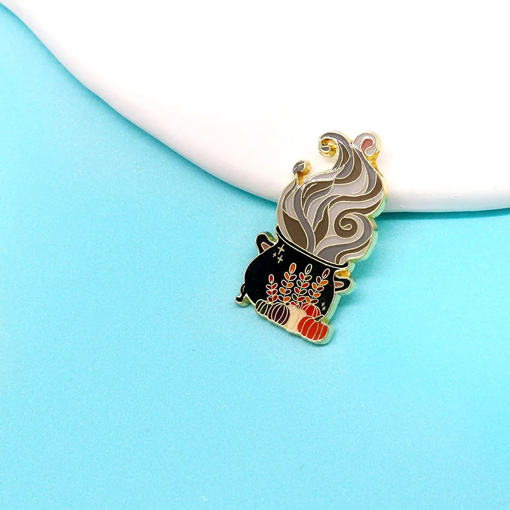 Witch Cauldron Enamel Pin – product view 5