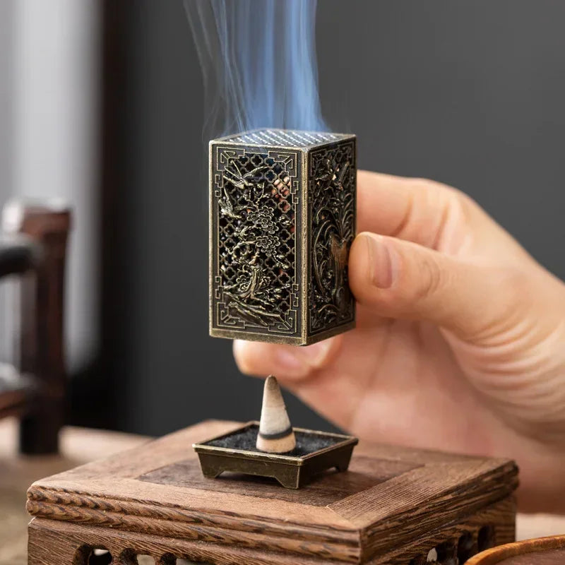 Antique Square Backflow Incense Burner