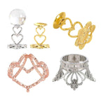 Decorative Metal Crystal Sphere Stands – Hearts, Crowns & Flowers