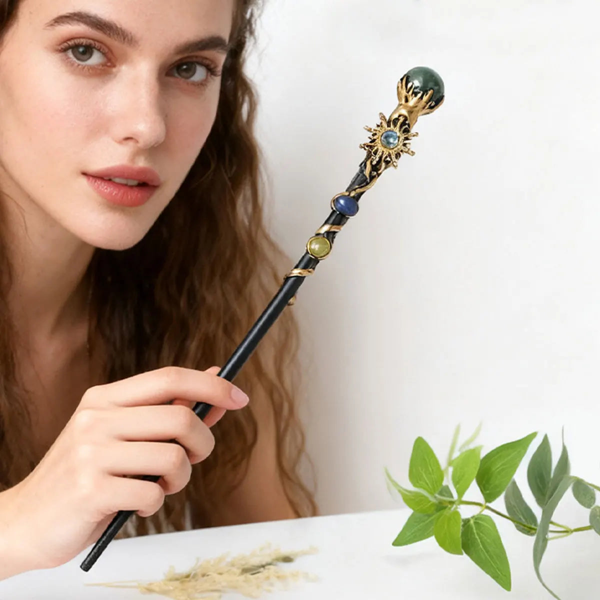 1PC Amethyst Rolling Stone Magic Scepter Natural Stones Fairy Lucky