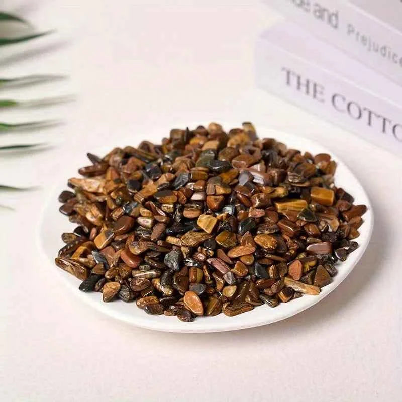 Natural 7–9mm gemstone crystal chips in assorted stone varieties