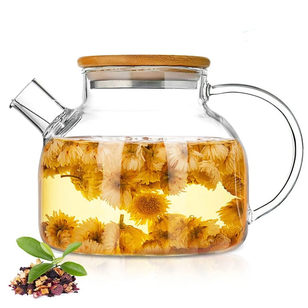 Glass Teapot with Bamboo Lid & Removable Infuser