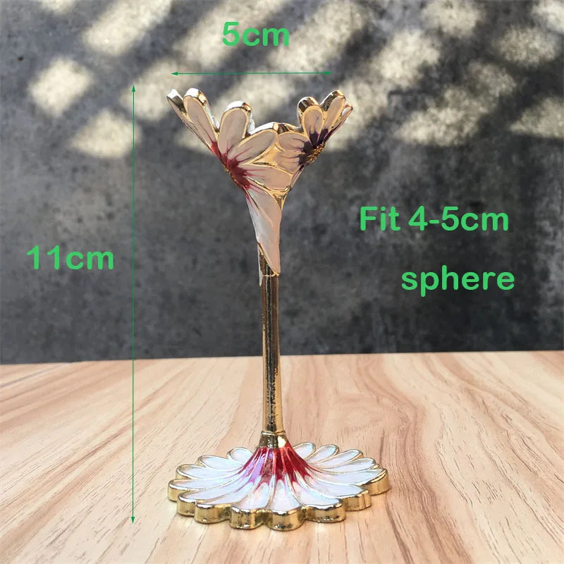 Decorative Metal Crystal Sphere Stand – Floral Styles
