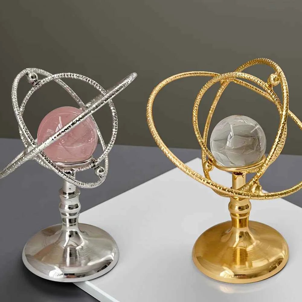 Celestial Metal Crystal Sphere Display Stand