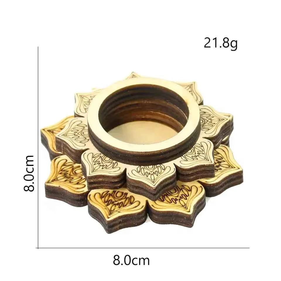 Wooden Lotus Crystal Ball Display Stand
