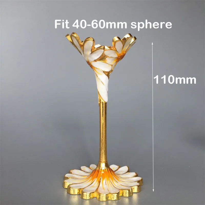Decorative Metal Crystal Sphere Stand – Floral Styles