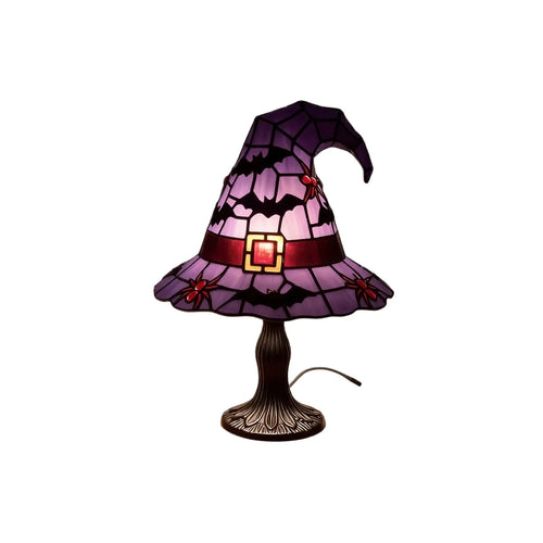 Stained-Glass-Style Witch Hat Lamp