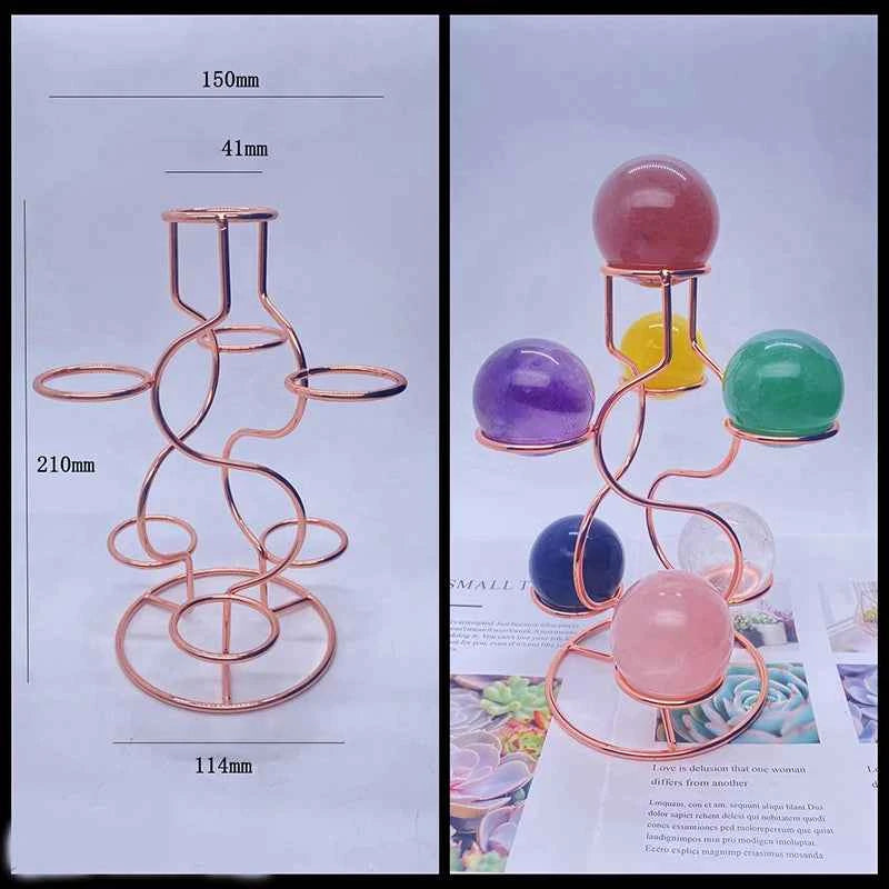 Seven-Ball Metal Crystal Display Stand