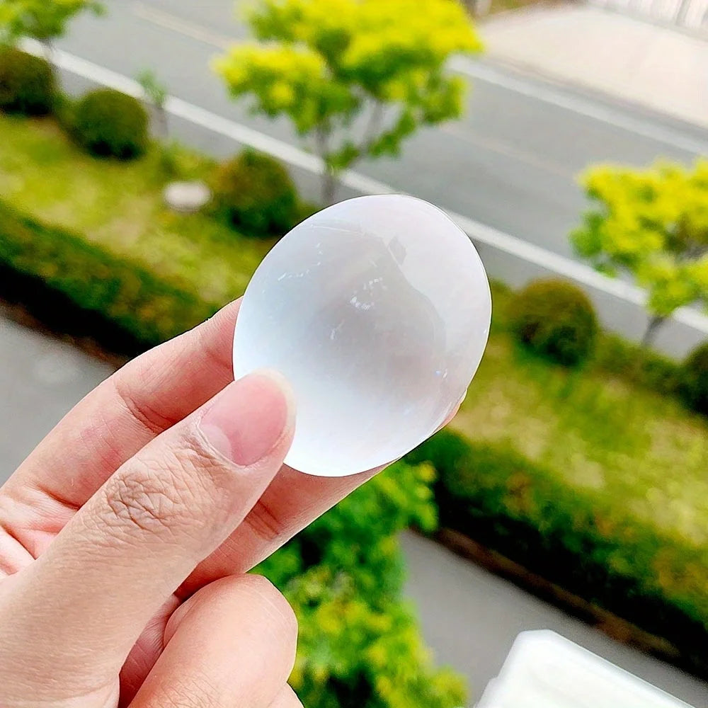 Elevate Your Serenity with Our Selenite Palm Stone