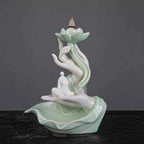 Ceramic Backflow Incense Burner – Buddha & Lotus Styles
