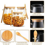 Stylish Glass Storage Jar with Bamboo Lid for Organizing Your Essentials