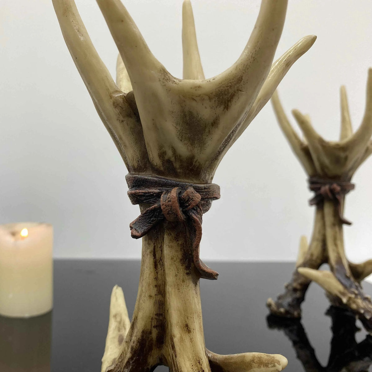 Resin Deer Antler Candle Holder