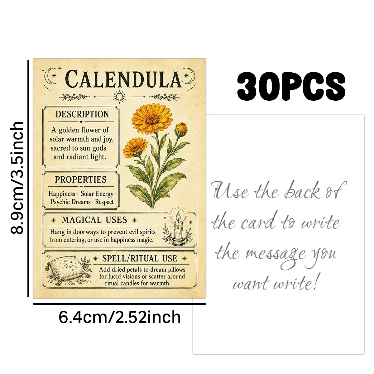 Vintage Herbal Grimoire Cards – 30-Piece Set – product view 5