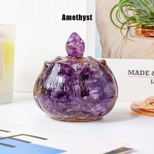 Crystal Chip Lotus Trinket Jar