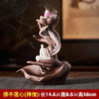 Ceramic Backflow Incense Burner – Buddha & Lotus Styles