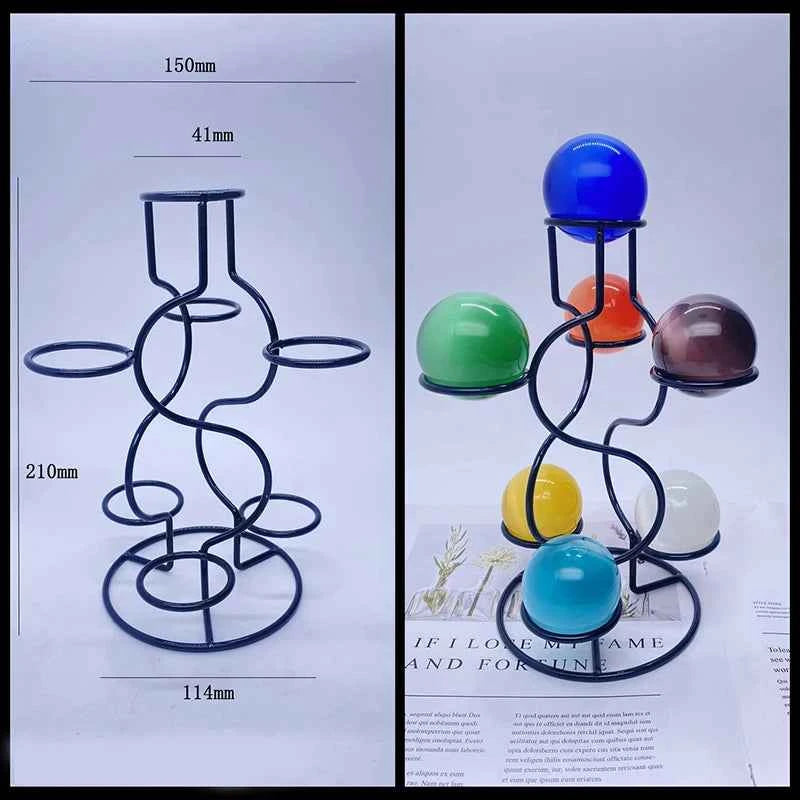 Seven-Ball Metal Crystal Display Stand