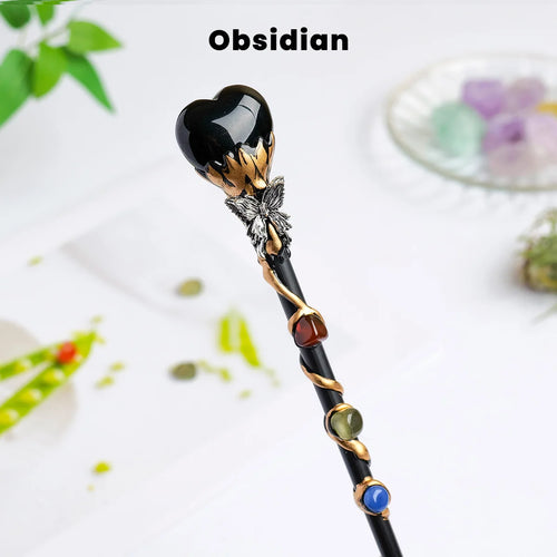 1PC Amethyst Rolling Stone Magic Scepter Natural Stones Fairy Lucky